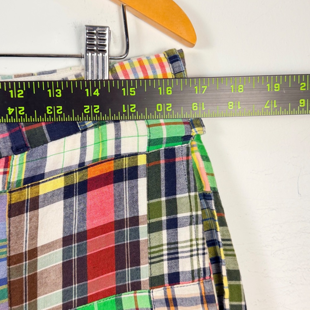 Vintage Polo Ralph Lauren Madras Patchwork Pants Mens 33 Multicolor Plaid Preppy - Picture 14 of 16